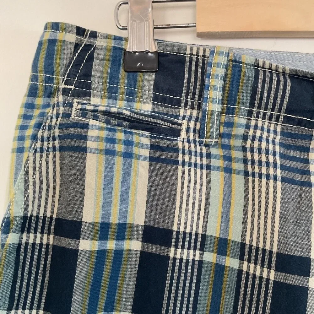 J. Crew Relaxed Fit Cotton Shorts Mens Sz 36 Multicolor Plaid 10.5 Inseam Preppy